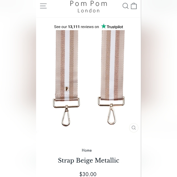 Westbronco Boho Square Crossbody Bag w/ PomPom London Adjustable Striped Strap - Picture 2 of 12